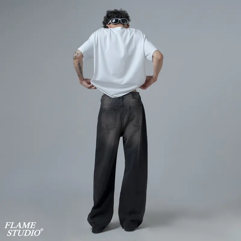 “ BLACK FADE “ BAGGY DENIM - Quần Baggy Nam Màu Đen Bạc Menswear jeans  suong 4