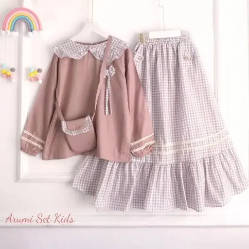 SETELAN BAJU DAN ROK ANAK GRATIS TAS CANTIK 3-12 TAHUN  TERBARU VIRAL Cantik Fashion 4
