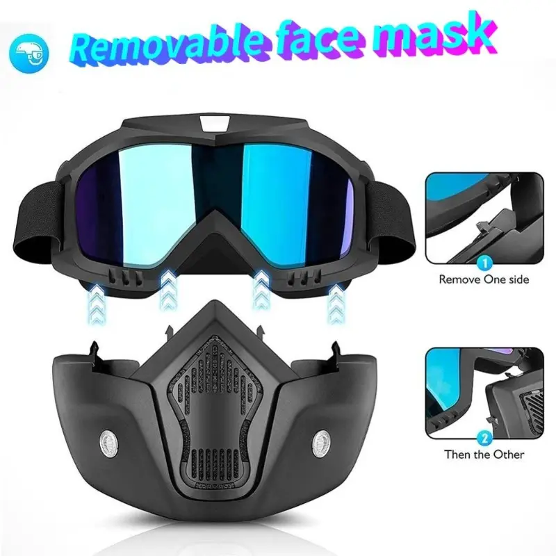 Off Road Sports Outdoor Goggles Detachable Goggles Windproof Face Mask Eye Mask Exposed Half Face Mask