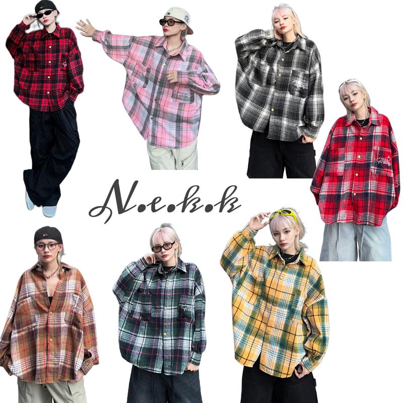 Áo sơ mi nam nữ Flannel sọc caro chất dạ nỉ dày 7 màu - N.E.K.K