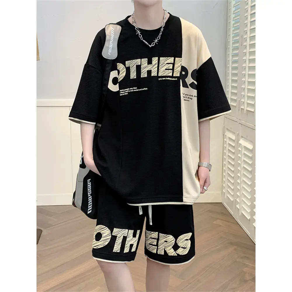 Bộ Quần Áo Nam Phối Layer Chất vải Tổ Ong Mềm Nhẹ Co Giãn Thoải Mái – Set đồ nam, bộ đồ nam mặc nhà – Rewshop