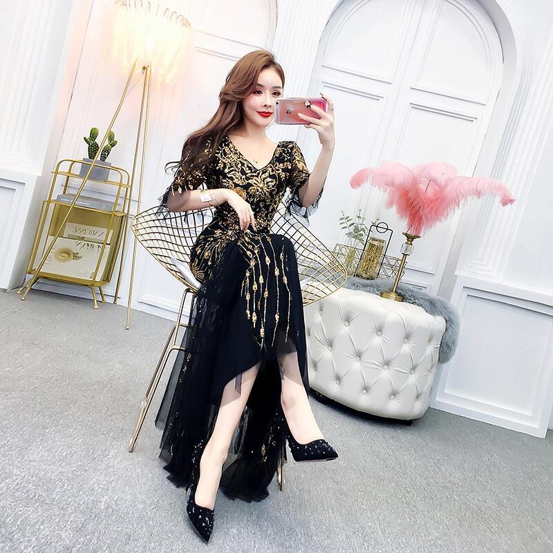 Đầm Ăn Tối Quây Đuôi Cá, Quý Phái, Thanh Lịch, Ôm Sát, Gợi Cảm, Dài Nữ Women Dress Voi Màu Đen Voan 8