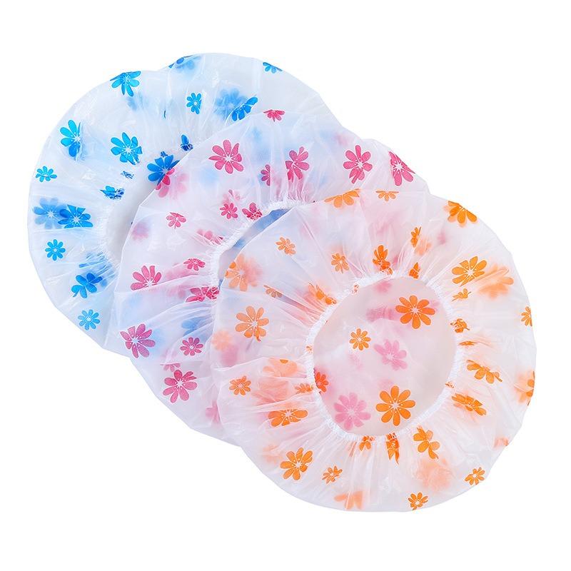 Product Introduction of 3pcs Waterproof Shower Caps Reusable Bath Hat Good-looking Women Hair Cap Spa Hair Salon Shower Cap Bathroom Accessories 4