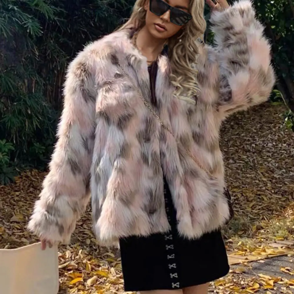 F0568 Foreign Trade Wholesale Artificial Fur Imitation Fox Fur Imitation Fur Women Short Autumn and Winter Coat Top Women