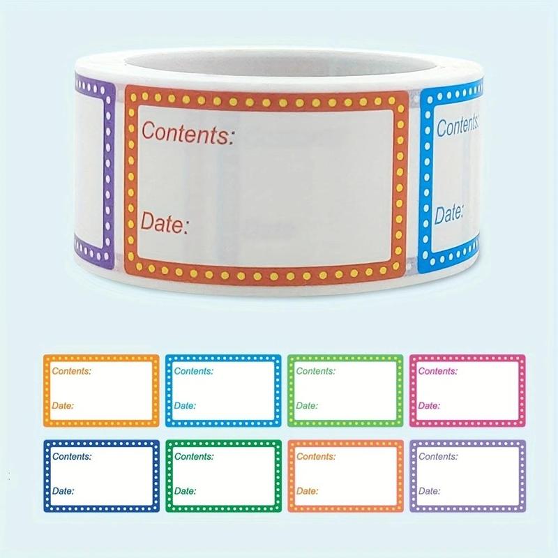Food Safety Date Sticker, 200pcs/roll Freezer Storage Food Date Label Sticker, Colorful Blank Marker Sealing Sticker for Book, Refrigerator Reminder Food Storage Labels 3