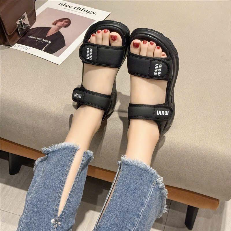 [Có sẵn] Dép Sandal Học Sinh đi học đế 3cm, da mềm, đế êm, 2 quai điều chỉnh được hot trend  ( 3ccm) Nữ 4