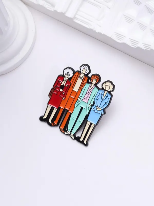The Golden Girls Cartoon Brooch, Cute Fashion Alloy Badge for Women & Men, Enamel Pin Suitable for Backpacks, Jeans, Scarves, Hats Decoration 4