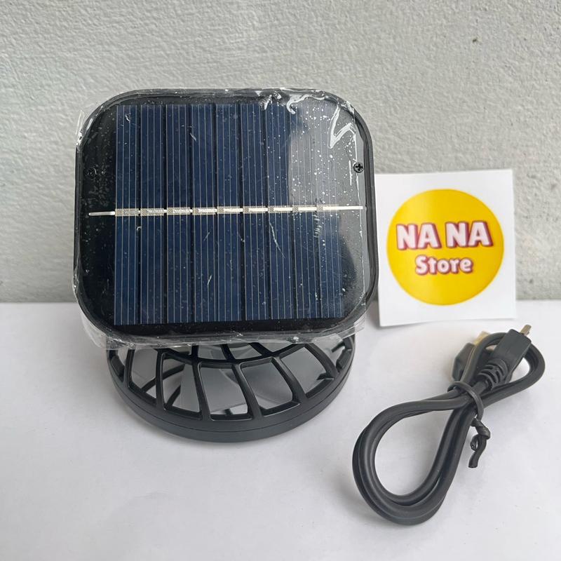 Quạt kẹp vào áo, mũ, nón, quạt có 1 pin năng lượng mặt trời và 1 pin tích điện Usb