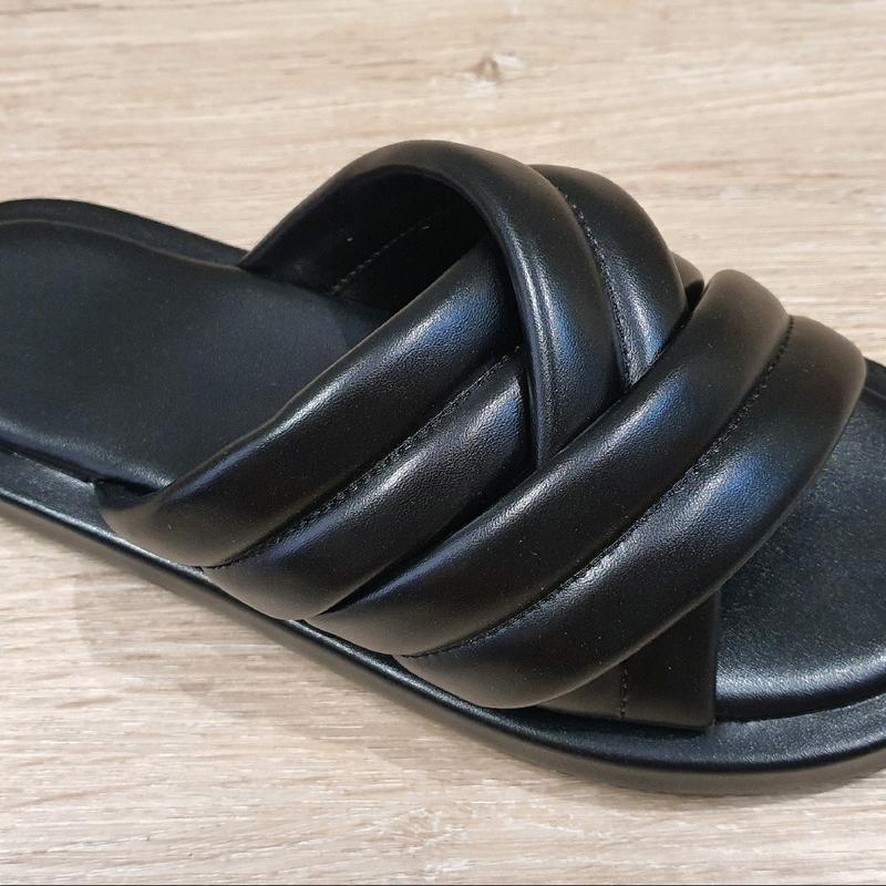 Sandal Wanita Big Size Jumbo Size Silang 3 Request Kaki Gemuk Panjang Pendek Coklat Black Sendal 4