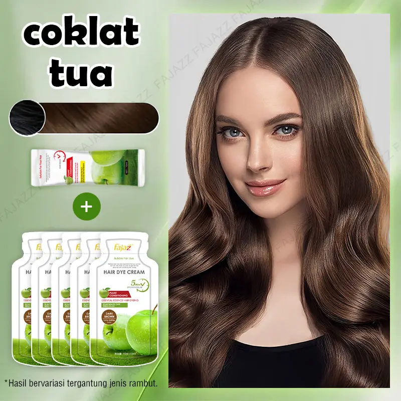 【Fajazz】Prome【COD】*Toko kami peringkat pertama！Cat Rambut Herbal – Pewarna Hitam Alami, Tanpa Bau, TikTok Lagi Ramai!Cat Rambut Bubble TikTok，Semir Dark Brown，Cat Rambut Kopi，Pewarna rambut hitam, 15 menit langsung jadi! 1