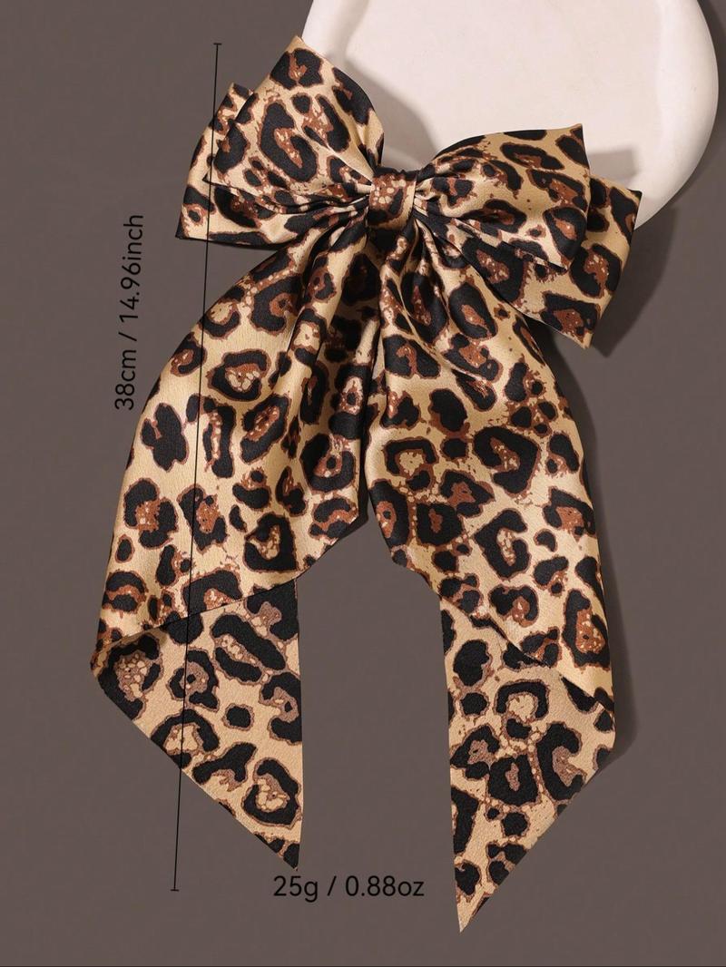 Product Introduction of Leopard Print Bow Decor Hair Clip, Casual Hair Accessories for Women & Girls, Minimalist Headwear Suitable for Thick Hair 1