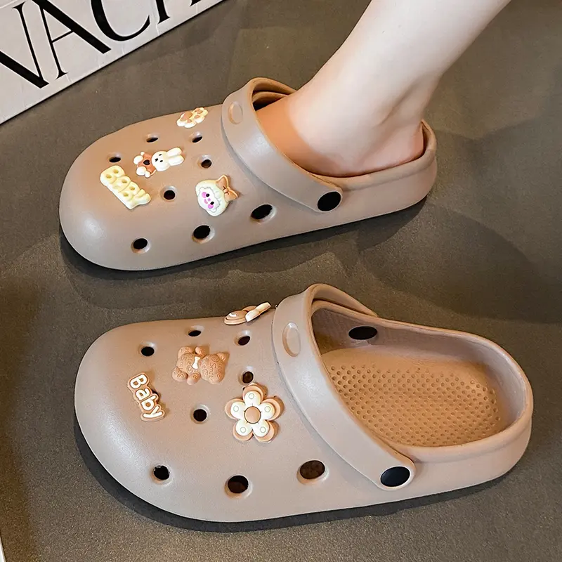 Men Beach Sandals Women Casual Outdoor Hole Beach Lightweight Shoes For Travel bathroom slippers  Home indoor anti slip flat Boys and girls couple