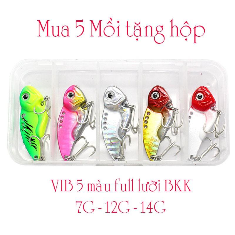 Mồi câu lure cá sắt VIB 7g,12g,14g mồi lure cá lóc cá chẽm full lưỡi BKK mua 5 con tặng hộp đựng MOI-6