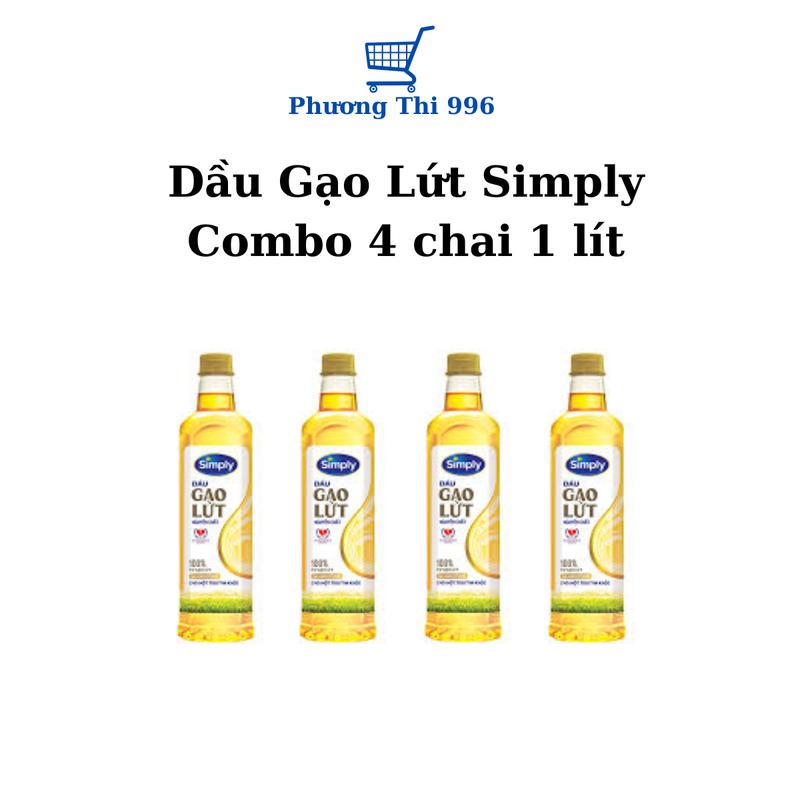 Dầu Gạo Lứt Simply 1 Lít- 4 chai 1 lít- Dầu ăn tốt cho hệ tim mạch Dầu Ăn dầu  ăn