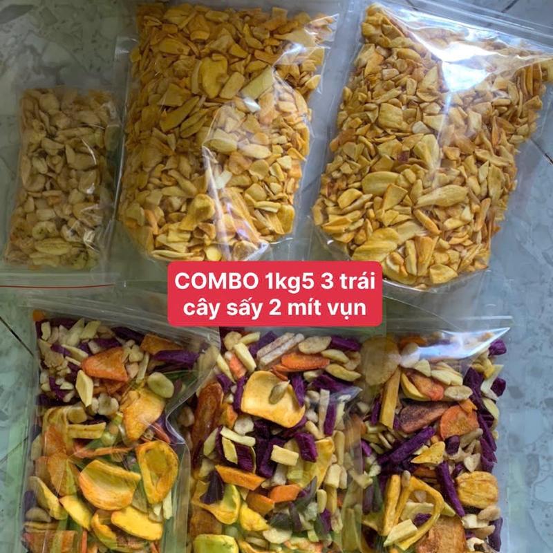 COMBO 1KG5 5 BỊCH MÍT VỤN VÀ TRÁI CÂY SẤY VỤN GIÒN TAN TỰ CHỌN MIX VỊ (mít chuối khoai)