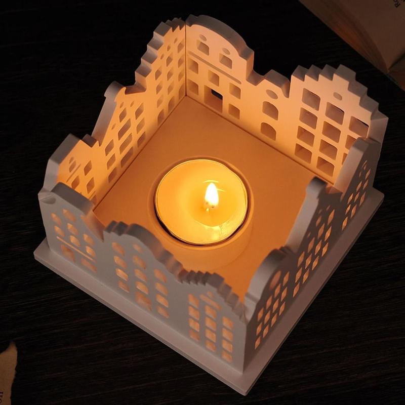 Product Introduction of Creativity Silicone Hollow Candlestick Molds Epoxy Resin Square Candle Holder Mold DIY Craft Tea Lamp Holder Mold Home Decor 11