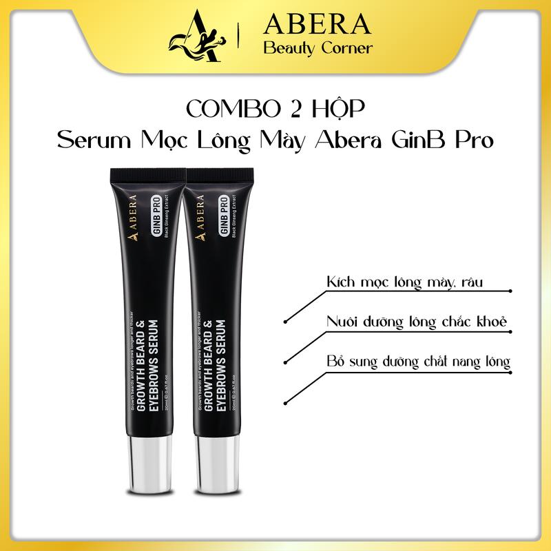 [COMBO 2 HỘP] Serum Mọc Lông Mày Abera GinB Pro | Kích thích mọc lông mày, Nuôi dưỡng chân lông chắc khỏe...