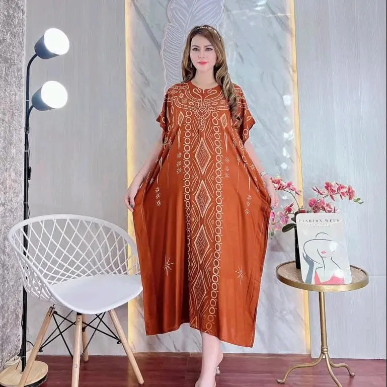 Daster Lowo jumbo Busui Santa A-line Polos Bunga Jalan Manis Liburan 4