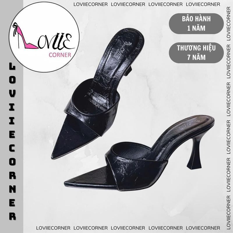 LOVIIECORNER - CAO GÓT MŨI NHỌN HỞ HẬU QUAI NGANG BẦU ÔM CHÂN - GIÀY NỮ PHONG CÁCH HIỆN ĐẠI - GUỐC NỮ THỜI TRANG GÓT TRỤ LOE 7 PHÂN - 5 PHÂN -DD250155