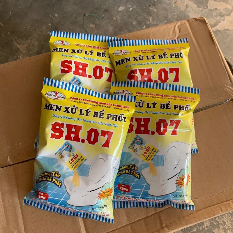 [Combo 5+5] men xử lý bể phốt + bột thông cống chống tắc nghẽn, khử hôi, khử khuẩn hiệu quả 1