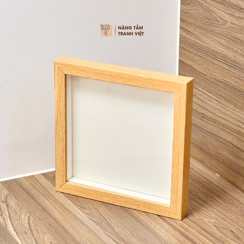 Khung Hộp 3D - Khung tranh handmade (20x20cm) Sâu 1.5cm - Khung Tiêu Bản Trưng Bày Đồ Vật Trang Trí Treo tường tranh gắn hoa khô.