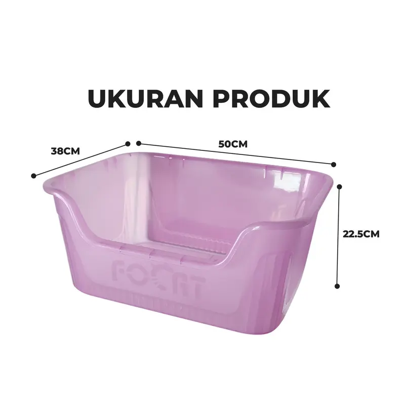 Pet Litter Box Ekstra Besar 50CM M31 Bak Pup Kucing Anabul Jumbo / Big Size Pet Litter Box 7