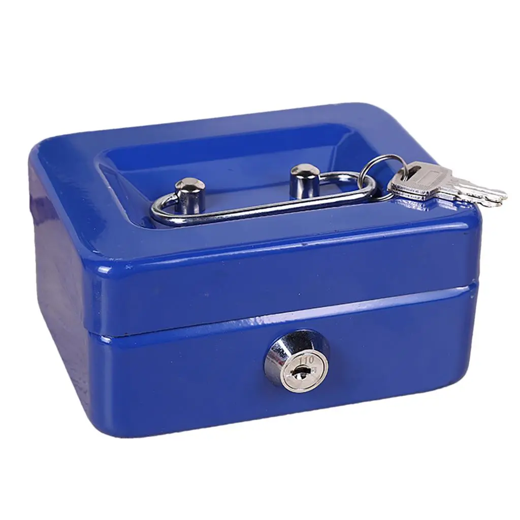 Xunyanb Cash Lock Box Mini Cash Box with Handle Secure Mini Cash Box with Lock  Keys Portable Metal Safe for Jewelry  Cash Shock-proof Compact Design