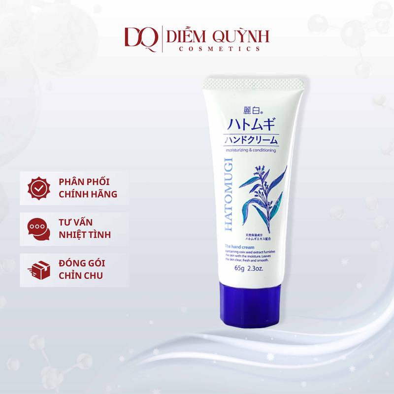Kem Dưỡng Da Tay Hatomugi Moisturizing & Conditioning The Hand Cream giúp tay mềm mại 65g Nhật Bản