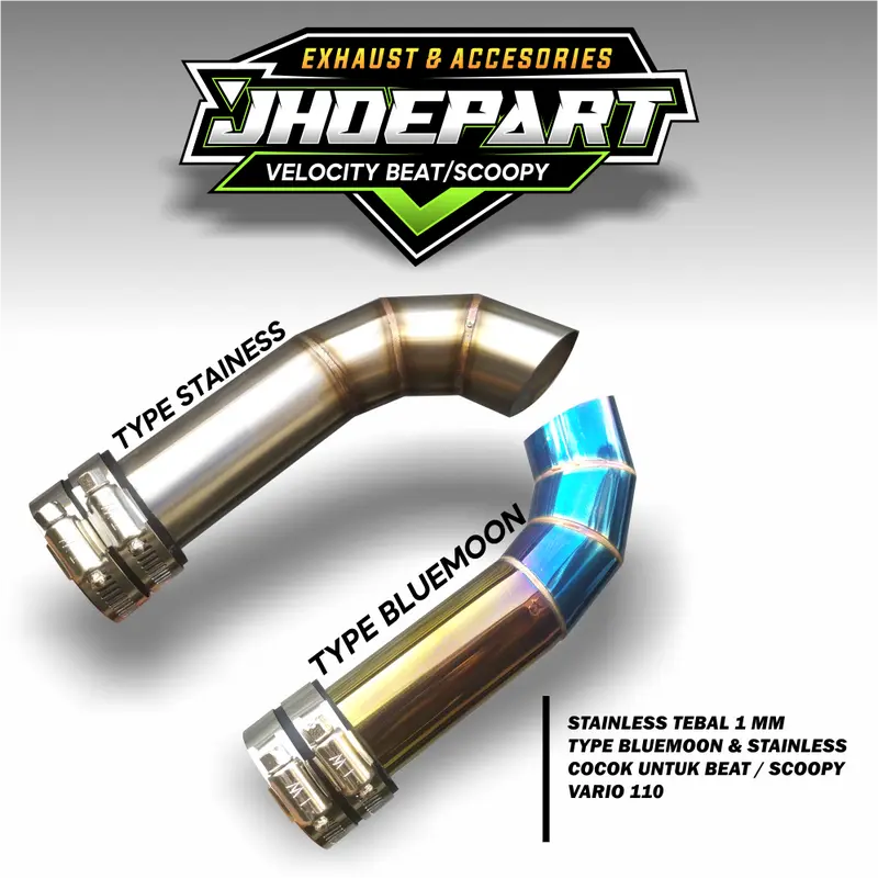 Velocity Air intake Honda Beat Scoopy Vario 110 fi ESP Stainless Pipa 38mm Karet Foto JHOE PART 1