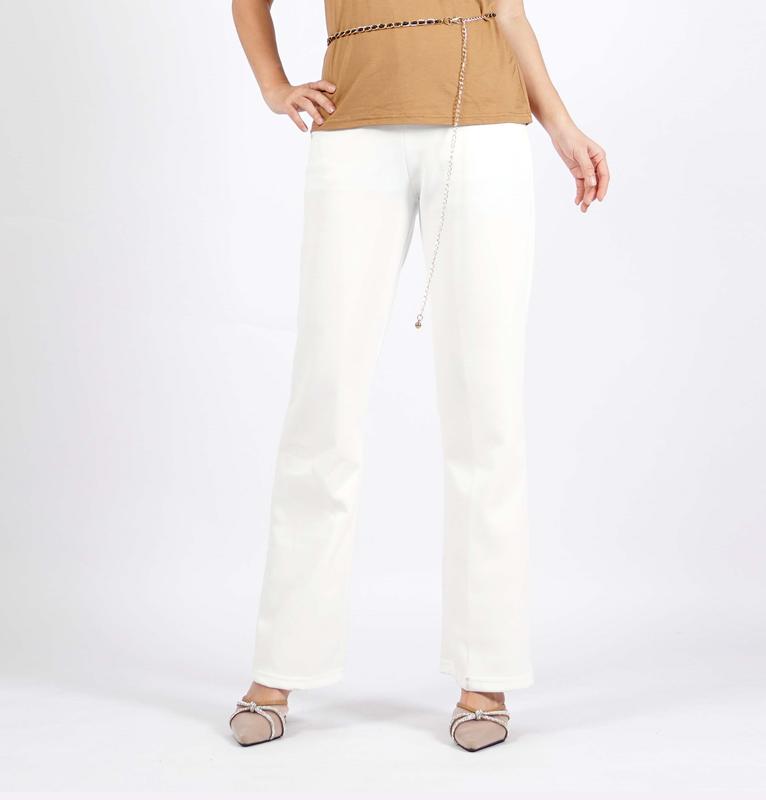 Amantha Celana Panjang Wanita Celana Bahan Scuba Highwaist Belt Rantai 5