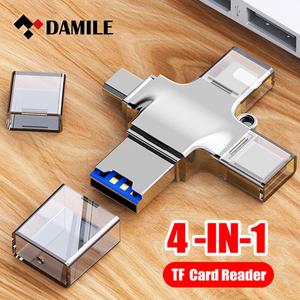 DAMILE FLASH DISK READER 3 IN 1 OTG adapter Suitable for iP Android type-c mobile phone to U disk mouse multi-function converter BF1005