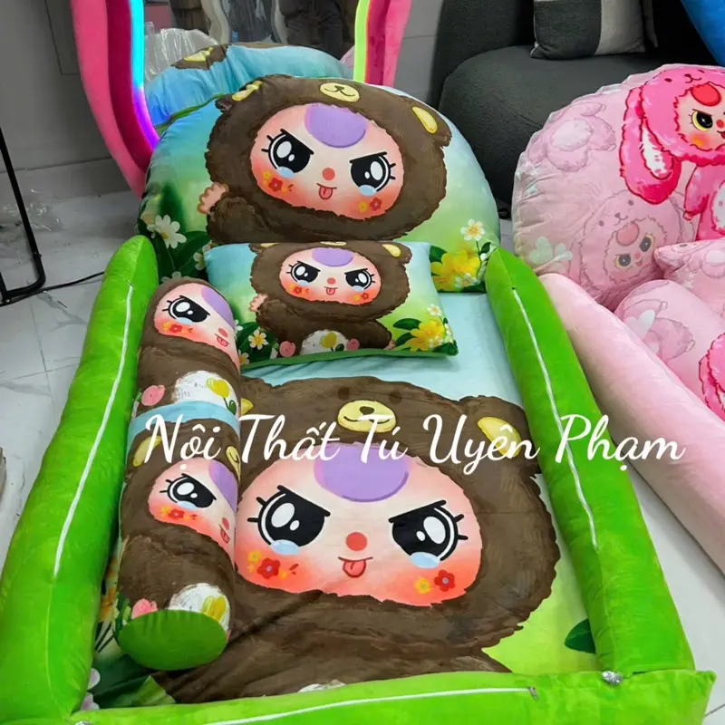 Nệm Hình Thú Cho Bé Hình BabyThree Ngộ Nghĩnh, ( Tặng 2 Gối) Giường Nệm Thú Cho Bé Nhiều Mẫu Siêu Xinh- HÀNG LOẠI 1