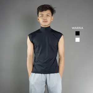 Sudjoe Kaos T-Shirt Baselayer Olahraga Turtle Neck  Kutung Lekbong  Model Slimfit Bahan Spandex
