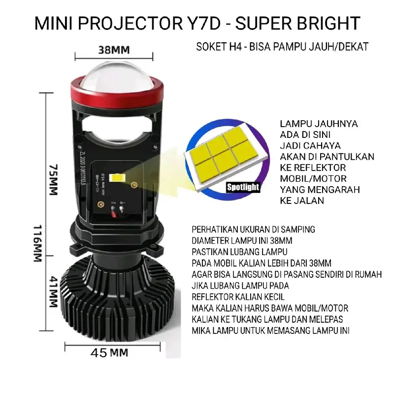 MINI PROJIE PROJECTOR H4 Y7D SUPER BRIGHT 3