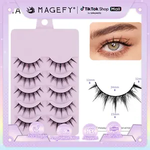 MAGEFY  5 Pasang Bulu Mata Palsu 3D Ekstensi Bulu Mata Fairy Princess Manga Eyelashes 1464 Lem Eye