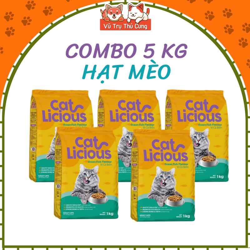 5Kg Thức Ăn Hạt Cho Mèo Trưởng Thành Vị Cá Biển Cat Licious hạt cho chó mèo