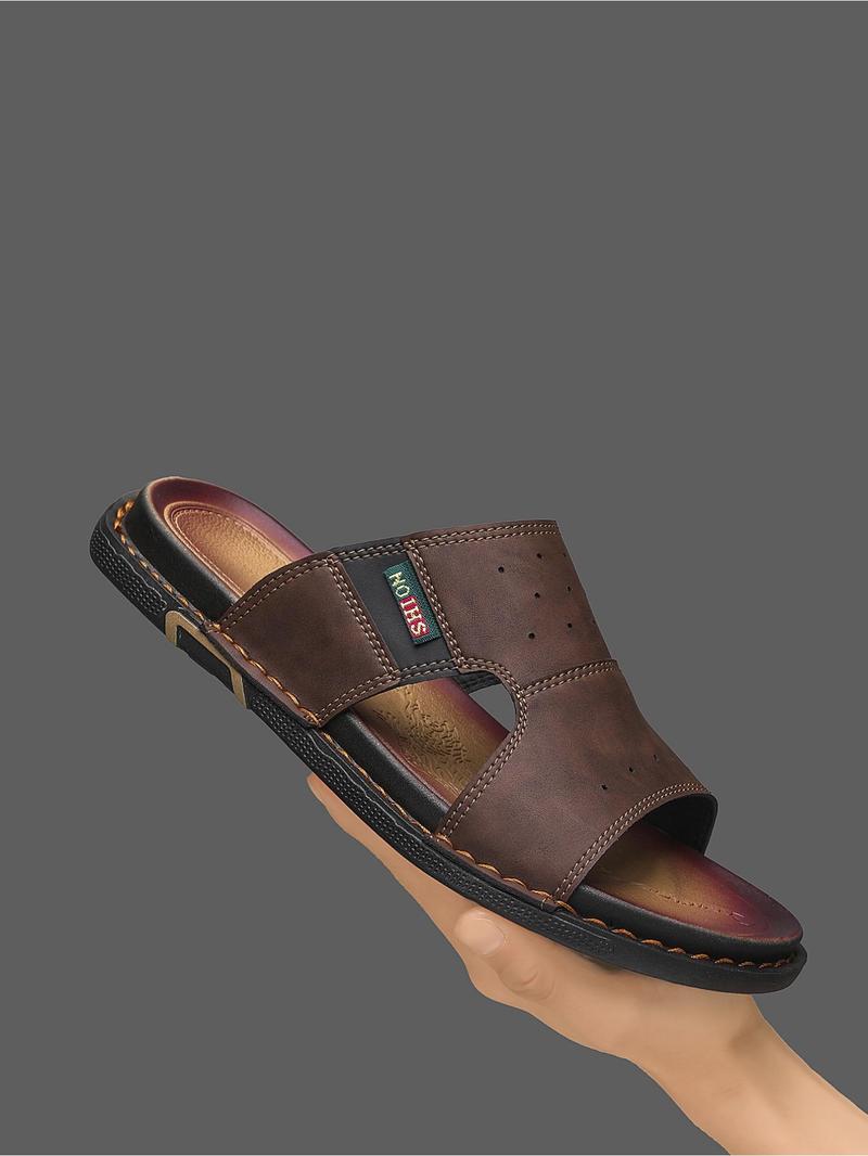 Product Introduction of Men's Casual Plain Color Slide Sandals, Fashionable Beach Slippers, Casual Comfortable Indoor Shoes for Summer, Footwear 7