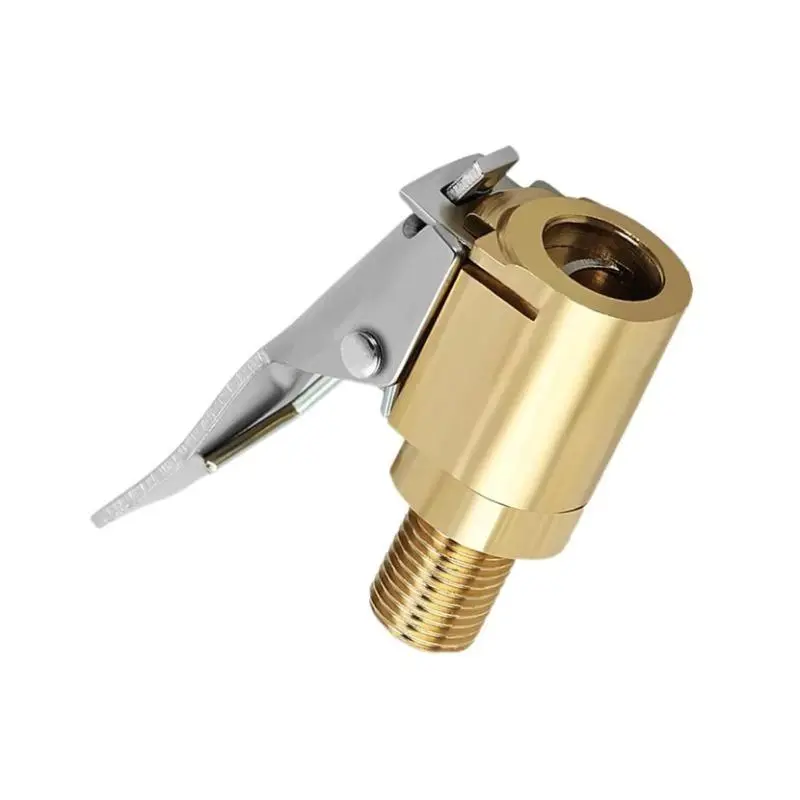 Tire Air Chuck, Brass Locking Tire Inflator Nozzle Adapter, Suitable for Vehicle Inflation Pump Connection Fittings Tools