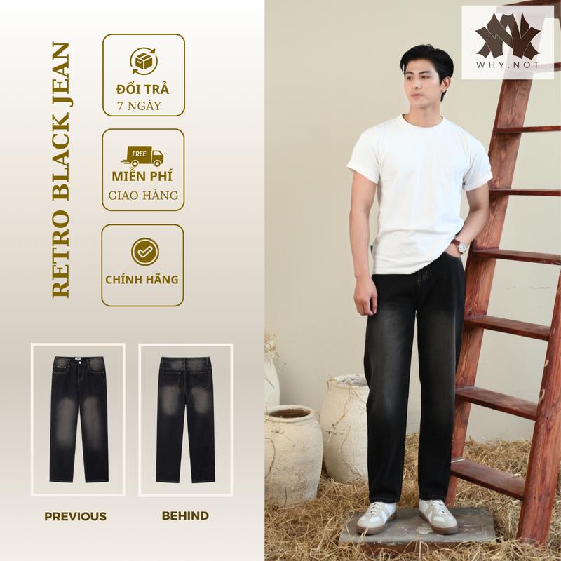 [WHY.NOT] QUẦN BLACK JEAN WASH - Regular Fit - Menswear Pants