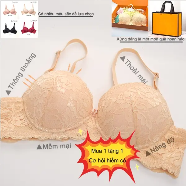 Mua 1  tặng 1  Lorencia sale sốc áo ngực tăng sự gợi cảm cho vòng một có kích thước khiêm tốn, không còn tự ti trước đám đông, mọi ánh nhìn nngưỡng mộ sẽ đổ dồn về bạn (tặng kèm móc treo chuyên dụng và hộp quà) Kem Women TK-182 Bra Sen