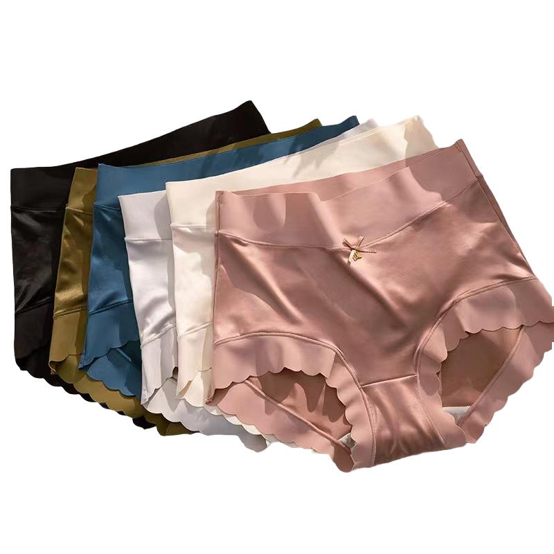 Set 5 Quần Lót Nữ Cạp cao Lụa Satin Viền Ren Sóng Siêu Đẹp Mát Lạnh Mềm Mịn Có Form to