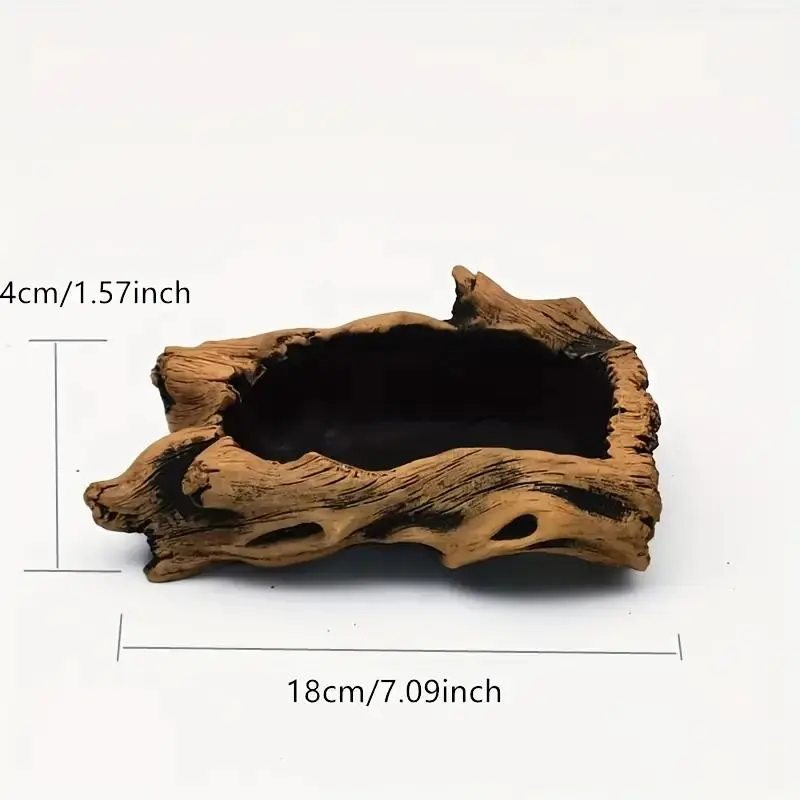 Vintage Tree Root Design Cement Stump Planter, Rustic Tree Root Design Succulent Pot, Flower Pots, Indoor/Outdoor Decorative Garden Pot with Drainage Hole 1