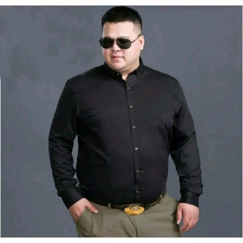 Kemeja Polos Formal Jumbo Lengan Panjang Slimfit Baju Katun Polos 2