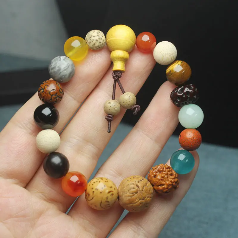 New Eighteen Seeds Bodhi Bracelet for Men and Women Couples Bracelet Eighteen Seeds Buddha Beads 18 Seeds Multi-Treasure Bodhi