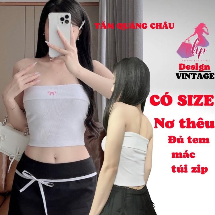 Áo quây tube dáng ngắn body, áo ống tanktop nữ viền bản to thun co giãn màu đen trắng không mút mùa hè đi chơi G905 - G906 Women Nhung