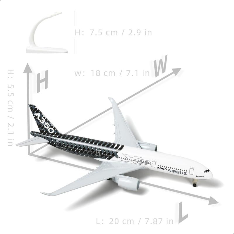 A350 Prototype Airplane Model with Stand, 1 Box 1/300 Diecast Metal Airplane Model, Display Decoration for Aviation Enthusiasts Gifts 1