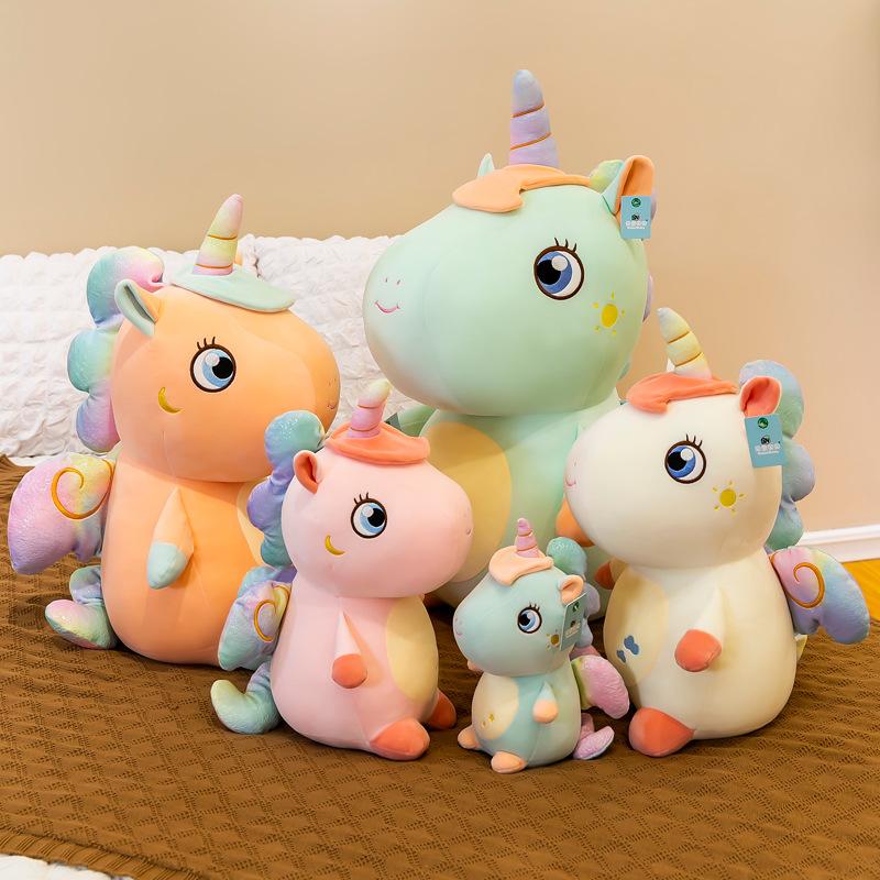  Gấu Bông Ngựa Kỳ Lân Unicorn Dáng Ngồi Cánh Nhiều Màu Mềm Mịn Thú Nhồi Bông Thú Bông Toy Đồ Chơi 