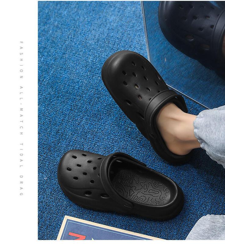 Product Introduction of Couple Hot Sale Brand Clogs Men Sandals Casual Shoes EVA Lightweight Sandles Unisex Colorful Shoes for Summer Beach 10