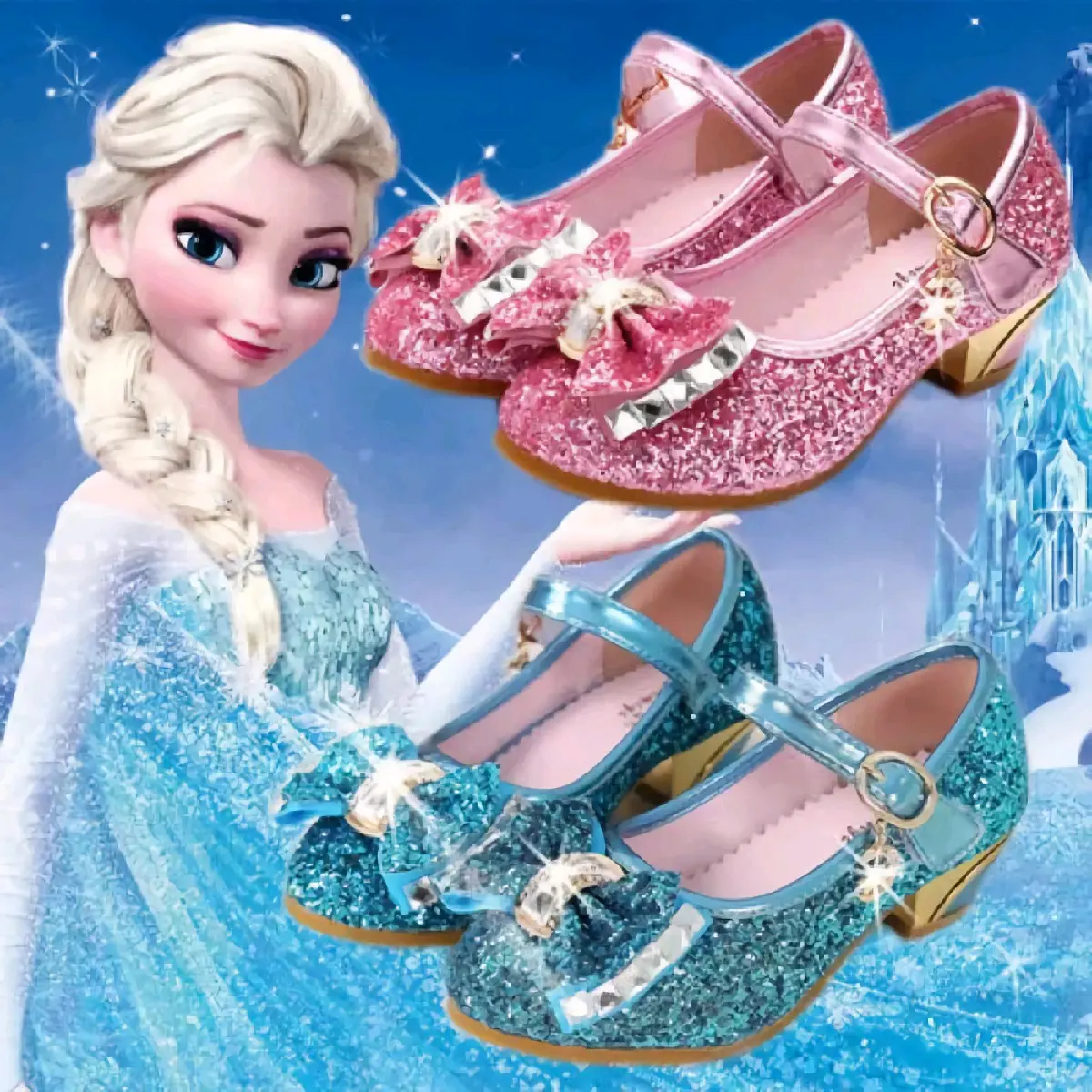 Sepatu Anak flat perempuan sepatu pesta udiab kaki lucu Bunda 1-7 tahun Pink/Silver/Biru Ungu