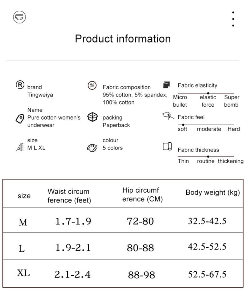 Product Introduction of 3PCS Female Underwear For Women Comfortable Women's Panties Mid-rise Soft Breathable Cute Cartoon Cherry Girl Briefs Intimates Cotton Womenswear 0